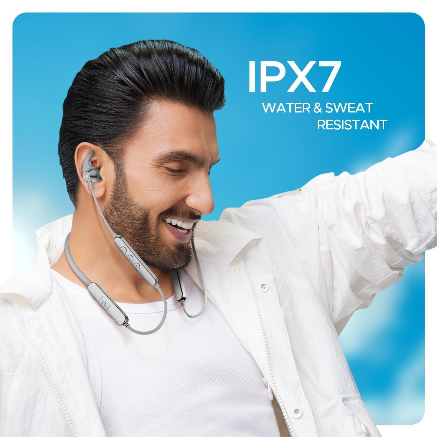 boAt Rockerz 255 Pro+ Bluetooth Wireless in Ear Earphones with Upto 60 Hours Playback, ASAP Charge, IPX7, Dual Pairing and Bluetooth v5.2(Moon White) - Triveni World