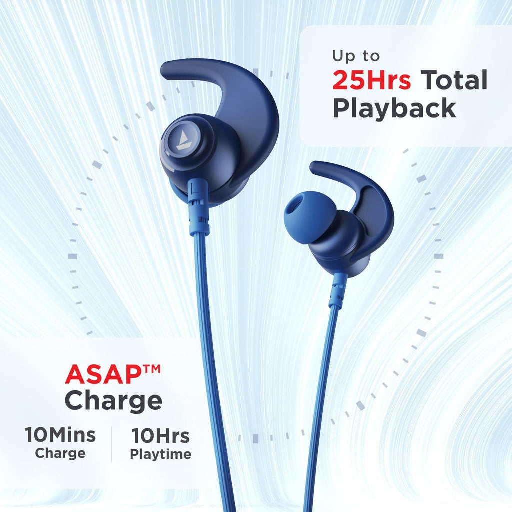 boAt Rockerz 268 Bluetooth in Ear Earphones with Beast™ Mode, ENx™ Mode, ASAP™ Charge, Upto 25 Hours Playback, Signature Sound, BTv5.2 & IPX5(Cool Blue) - Triveni World