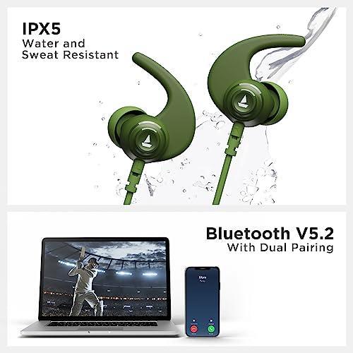 boAt Rockerz 268 Bluetooth in Ear Earphones with Beast™ Mode, ENx™ Mode, ASAP™ Charge, Upto 25 Hours Playback, Signature Sound, BTv5.2 & IPX5(Fern Green) - Triveni World