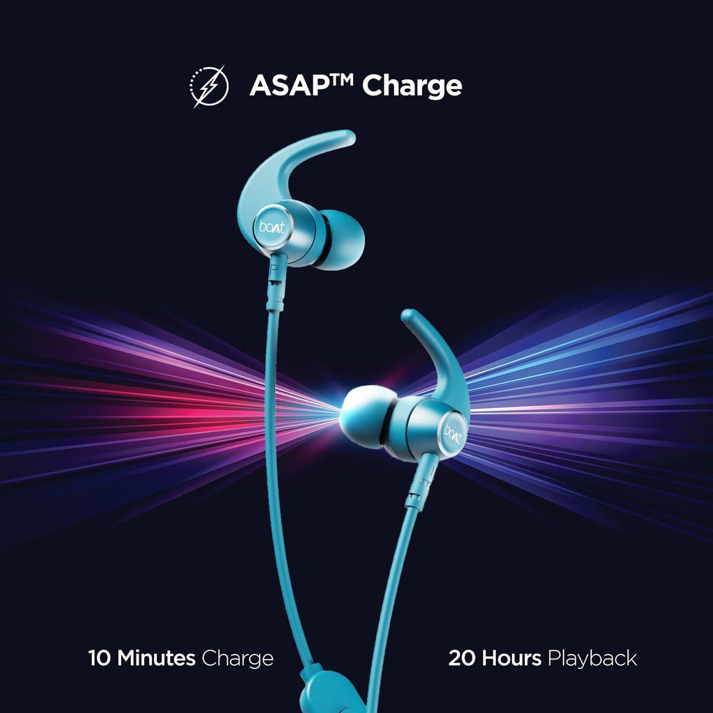 boAt Rockerz 330 Pro in-Ear Bluetooth Neckband with 60HRS Playtime, ASAP Charge, ENx Tech, Signature Sound, BT v5.2, Dual Pairing, IPX5, with Mic (Teal Green) - Triveni World