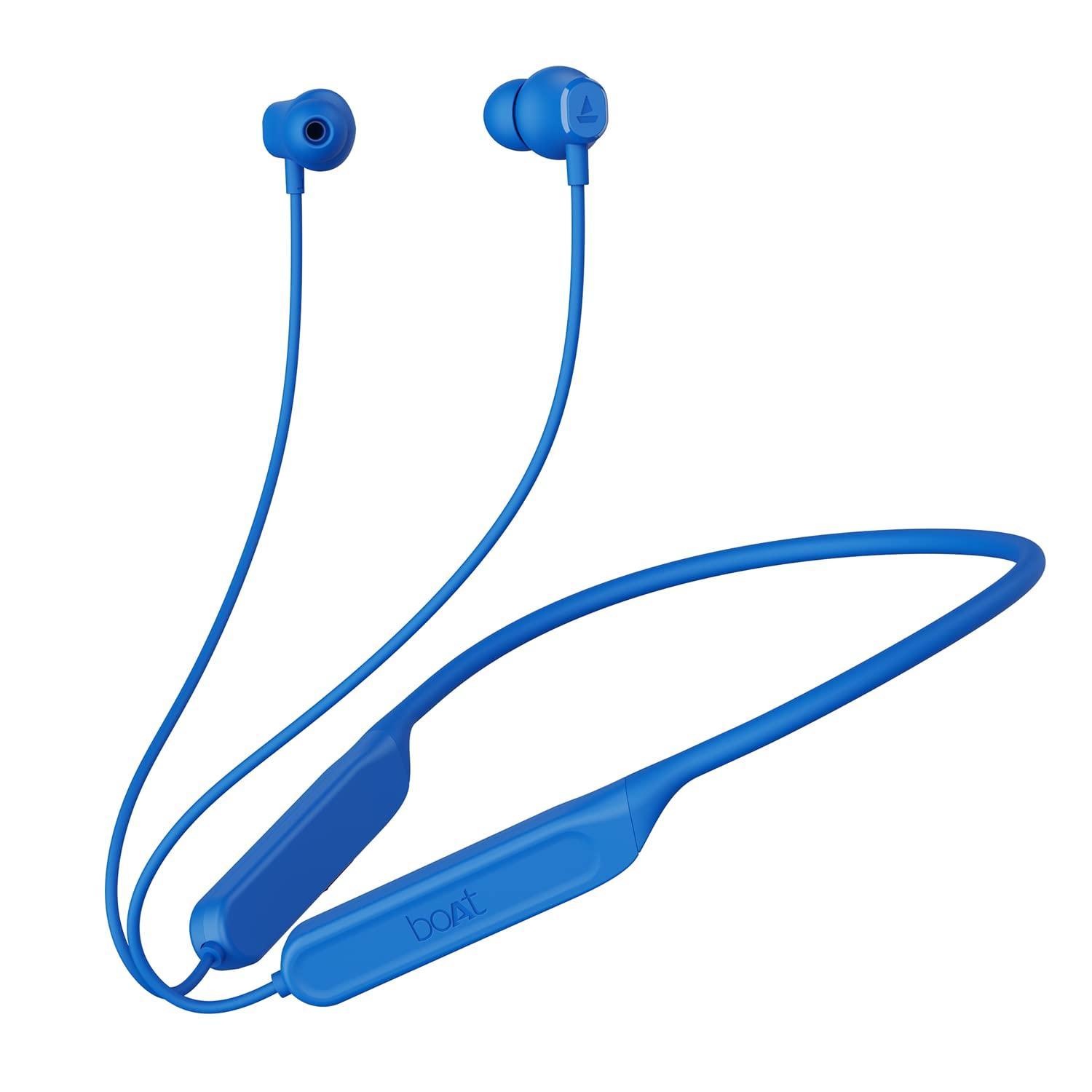 boAt Rockerz 378 Bluetooth Neckband with Spatial Bionic Sound Tuned by THX, Beast™ Mode, ASAP™ Charge, Signature Sound, 25 Hours Playtime & BT v5.1(Electric Blue) - Triveni World