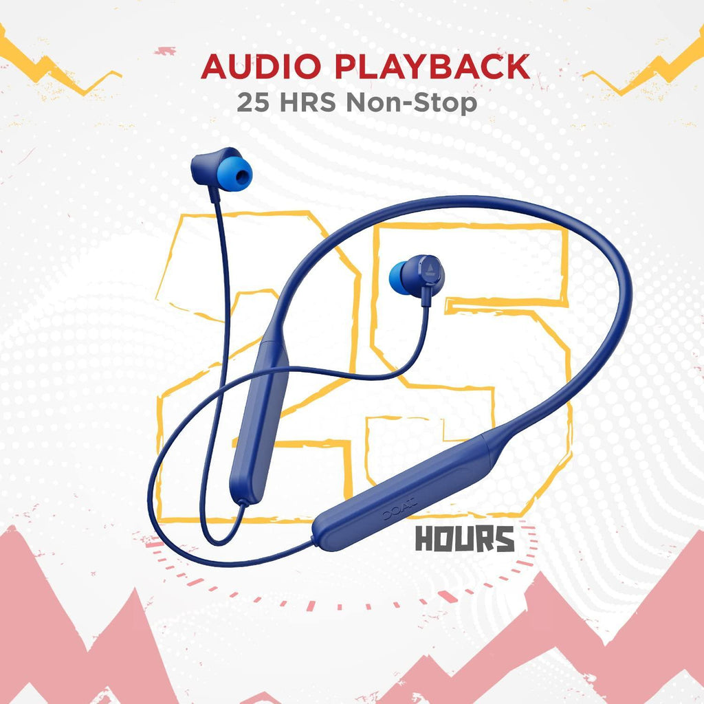 boAt Rockerz 378 Bluetooth Neckband with Spatial Bionic Sound Tuned by THX, Beast™ Mode, ASAP™ Charge, Signature Sound, 25 Hours Playtime & BT v5.1(Midnight Blue) - Triveni World