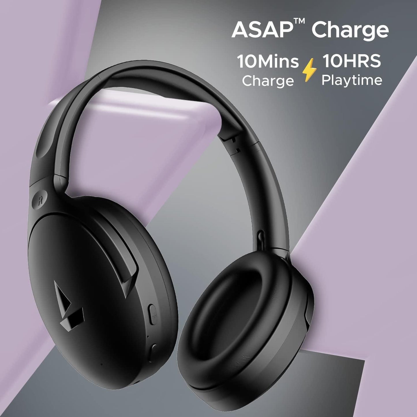 boAt Rockerz 551ANC Hybrid Active Noise Cancellation Headphones with Up to 100H Playtime, ASAP™ Charge, Ambient Sound Mode &Dual EQ Modes, ENx™ Technology(Stellar Black) - Triveni World