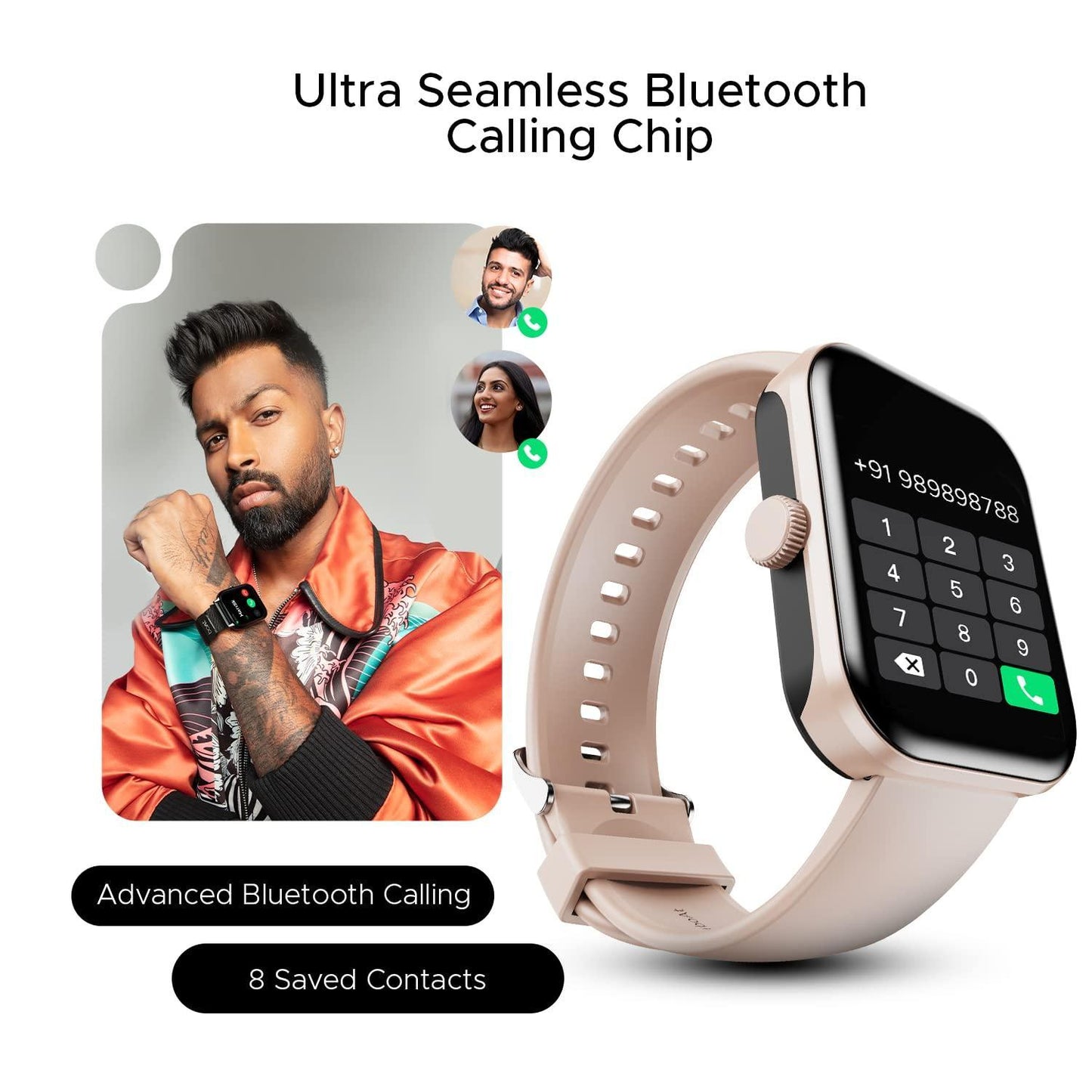 boAt Ultima Call Max Smart Watch with 2" Big HD Display, Advanced BT Calling, 100+ Sports Modes, 10 Days Battery Life, Multiple Watch Faces, IP68, HR & SpO2, Sedentary Alerts(Cherry Blossom) - Triveni World