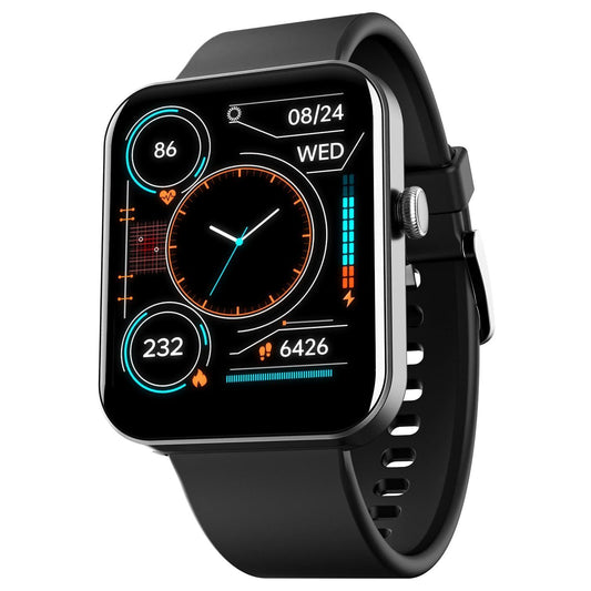 boAt Wave Leap Call Smart Watch with 1.83" HD Display, Advanced Bluetooth Calling, Coins,Multiple Watch Faces, Multi-Sports Modes, IP68, HR & SpO2, Metallic Design, Weather Forecasts(Active Black) - Triveni World