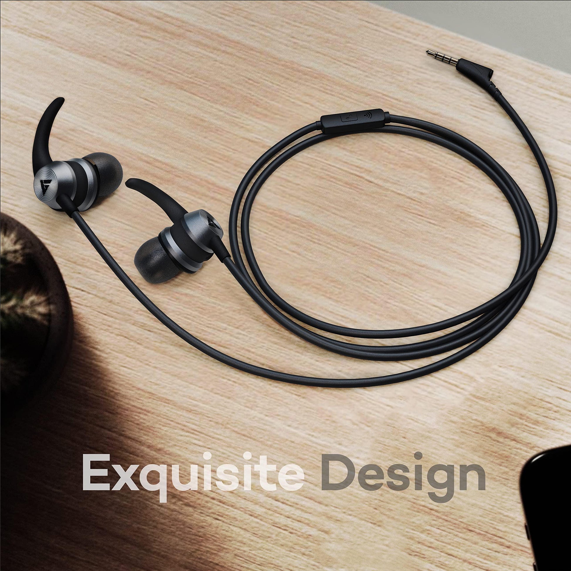 Boult Audio BassBuds X1 in-Ear Wired Earphones with 10mm Extra Bass Driver and HD Sound with mic(Black) - Triveni World