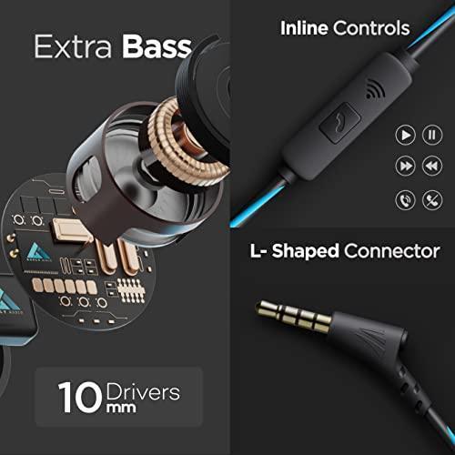 Boult Audio BassBuds X1 in-Ear Wired Earphones with 10mm Extra Bass Driver and HD Sound with mic(Blue) - Triveni World