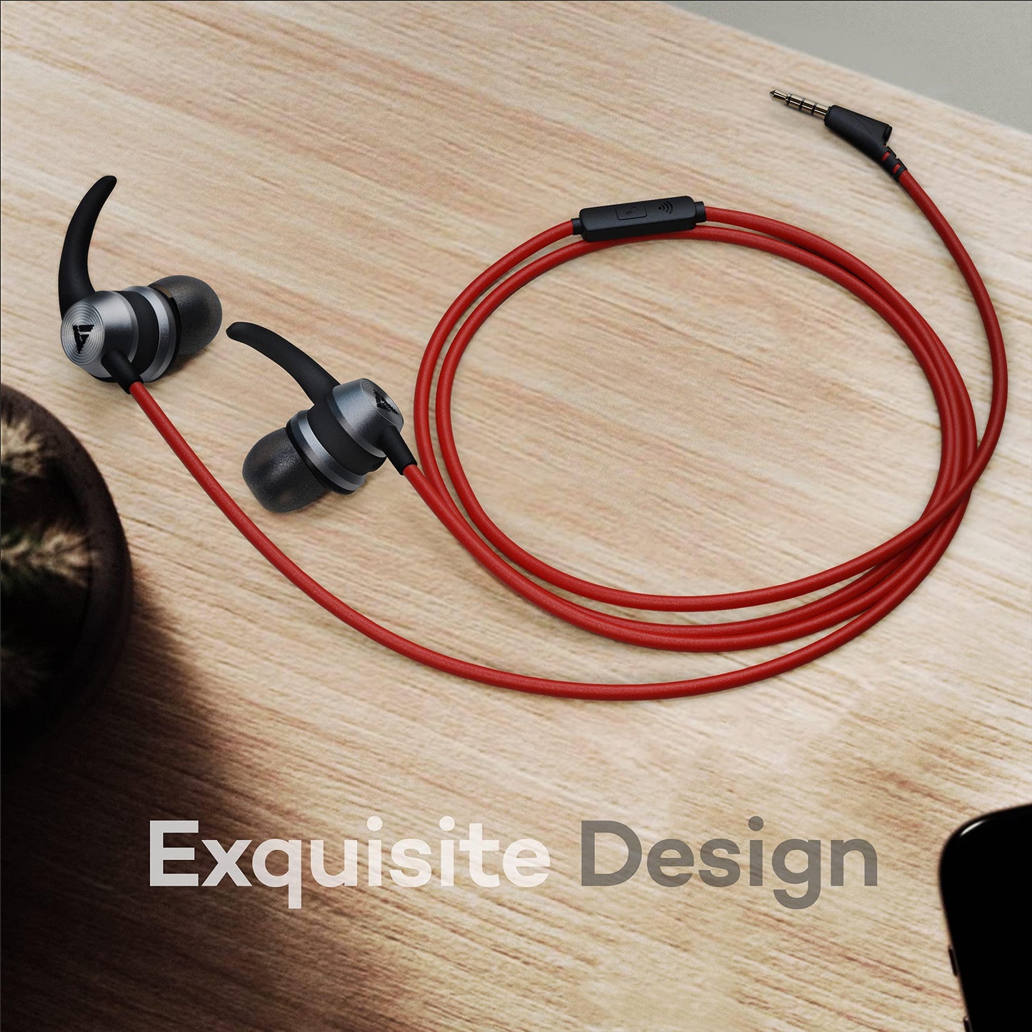 Boult Audio BassBuds X1 in-Ear Wired Earphones with 10mm Extra Bass Driver and HD Sound with mic(Red) - Triveni World