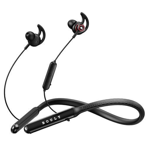 Boult Audio Curve Max Bluetooth Earphones with 100H Playtime, Clear Calling ENC Mic, Dual Device Connectivity, Lowest Latency Gaming, 13mm Bass Driver, Made in India Neckband Wireless Earphone (Black) - Triveni World