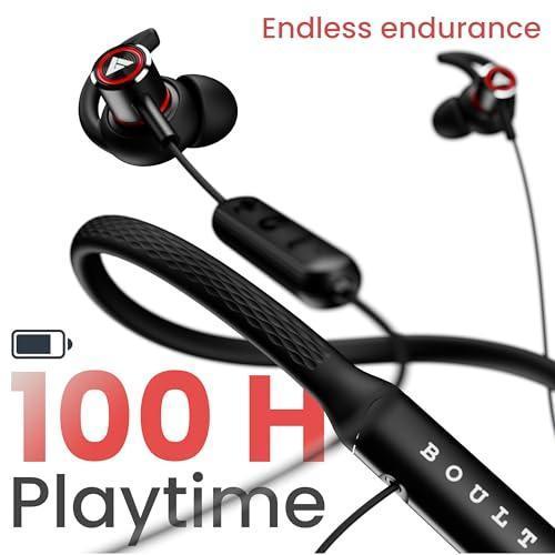 Boult Audio Curve Max Bluetooth Earphones with 100H Playtime, Clear Calling ENC Mic, Dual Device Connectivity, Lowest Latency Gaming, 13mm Bass Driver, Made in India Neckband Wireless Earphone (Black) - Triveni World