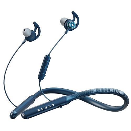 Boult Audio Curve Max Bluetooth Earphones with 100H Playtime, Clear Calling ENC Mic, Dual Device Connectivity, Lowest Latency Gaming, 13mm Bass Driver, Made in India Neckband Wireless Earphone (Blue) - Triveni World