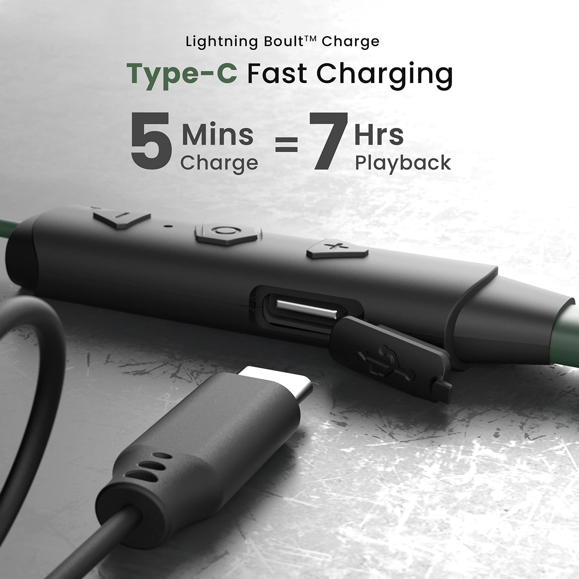 Boult Audio FXCharge Bluetooth Earphones with 32H Playtime, Dual Pairing Neckband, Zen™ ENC Mic, Type-C Fast Charging (5Mins=7.5Hrs), Biggest 14.2mm Bass Driver IPX5 Premium Silicone Neck band (Green) - Triveni World