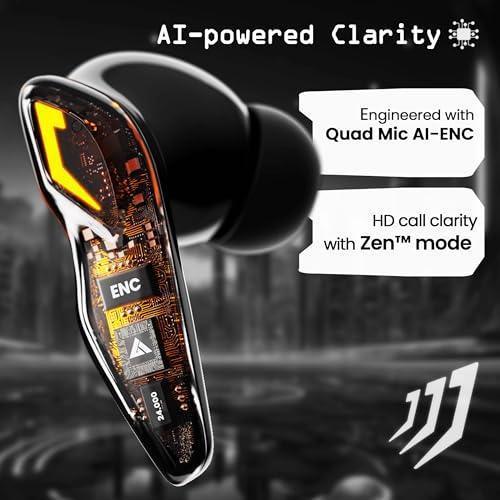 Boult Audio [Just Launched] UFO True Wireless in Ear Earbuds with 48H Playtime, Built-in App Support, 4 Mics Clear Calling, Low Latency Gaming, Made in India Bluetooth 5.3 TWS Ear Buds (Black Gloss) - Triveni World