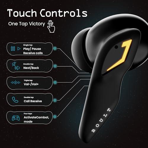 Boult Audio [Just Launched] UFO True Wireless in Ear Earbuds with 48H Playtime, Built-in App Support, 4 Mics Clear Calling, Low Latency Gaming, Made in India Bluetooth 5.3 TWS Ear Buds (Black Gloss) - Triveni World