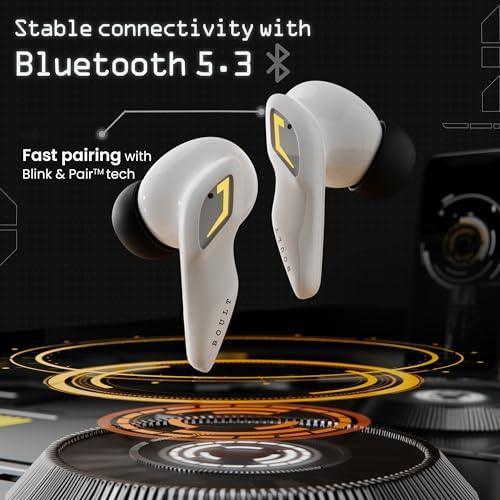 Boult Audio [Just Launched] UFO True Wireless in Ear Earbuds with 48H Playtime, Built-in App Support, 4 Mics Clear Calling, Low Latency Gaming, Made in India Bluetooth 5.3 TWS Ear Buds (White Opal) - Triveni World