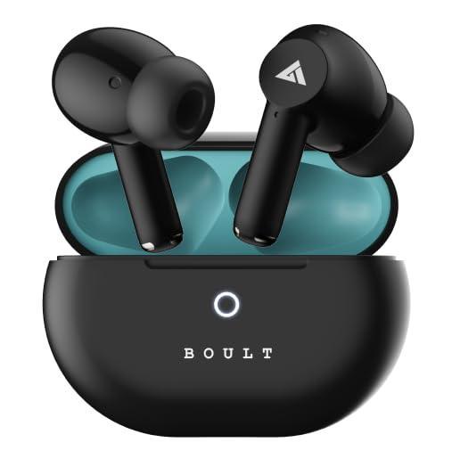 Boult Audio K40 True Wireless in Ear Earbuds with 48H Playtime, Clear Calling 4 Mics, 45ms Low Latency Gaming, Premium Grip, 13mm Bass Drivers, Type-C Fast Charging, BTv 5.3 Ear Buds (Electric Black) - Triveni World