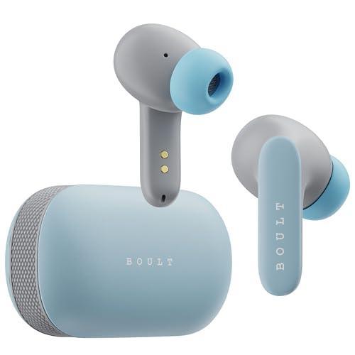 Boult Audio Newly Launched Z20 Pro, Truly Wireless Bluetooth Ear buds with 60 Hours Playtime, 4 Mics Clear Calling, 45ms Low Latency, Rich Bass Drivers, TWS earbuds bluetooth wireless (Powder Blue) - Triveni World