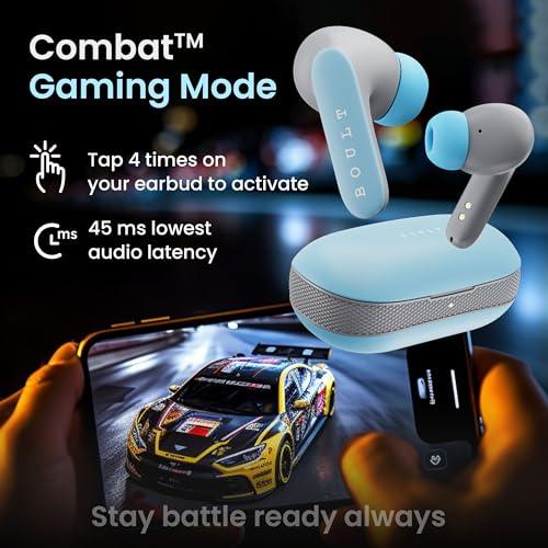 Boult Audio Newly Launched Z20 Pro, Truly Wireless Bluetooth Ear buds with 60 Hours Playtime, 4 Mics Clear Calling, 45ms Low Latency, Rich Bass Drivers, TWS earbuds bluetooth wireless (Powder Blue) - Triveni World