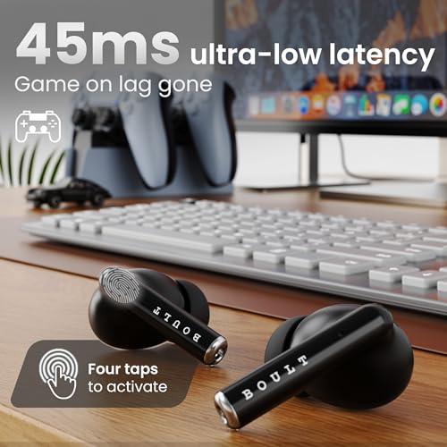 Boult Audio W20 Truly Wireless in Ear Earbuds with 35H Playtime, Zen™ ENC Mic, 45ms Low Latency, 13mm Bass Drivers, Type-C Fast Charging, Made in India, Touch Controls, IPX5 ear buds TWS (Space Black) - Triveni World