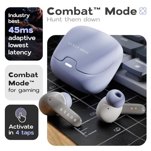 Boult Audio Z40 Pro with 100H Playtime, Quad Mic ENC, 45ms Low Latency Gaming, Premium Rubber Grip Case, 13mm Bass Drivers, Made in India TWS Bluetooth 5.3 Truly Wireless in Ear Earbuds (Lavender) - Triveni World