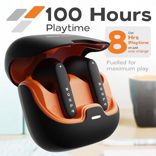 Boult Audio Z40 Pro with 100H Playtime, Quad Mic ENC, 45ms Low Latency Gaming, Premium Rubber Grip Case, 13mm Bass Drivers, Made in India TWS Bluetooth 5.3 Truly Wireless in Ear Earbuds (Midnight) - Triveni World