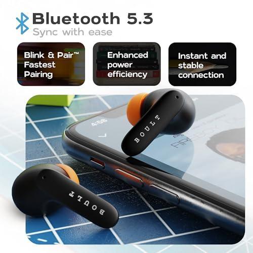 Boult Audio Z40 Pro with 100H Playtime, Quad Mic ENC, 45ms Low Latency Gaming, Premium Rubber Grip Case, 13mm Bass Drivers, Made in India TWS Bluetooth 5.3 Truly Wireless in Ear Earbuds (Midnight) - Triveni World