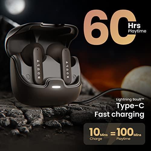 Boult Audio Z40 True Wireless in Ear Earbuds with 60H Playtime, Zen™ ENC Mic, Low Latency Gaming, Type-C Fast Charging, Made in India, 10mm Rich Bass Drivers, IPX5, Bluetooth 5.3 Ear Buds TWS (Brown) - Triveni World