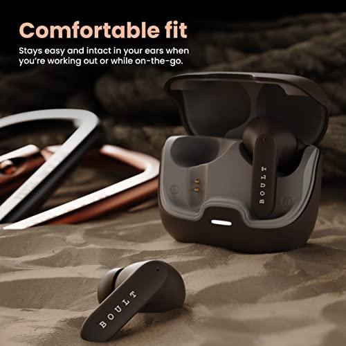 Boult Audio Z40 True Wireless in Ear Earbuds with 60H Playtime, Zen™ ENC Mic, Low Latency Gaming, Type-C Fast Charging, Made in India, 10mm Rich Bass Drivers, IPX5, Bluetooth 5.3 Ear Buds TWS (Brown) - Triveni World