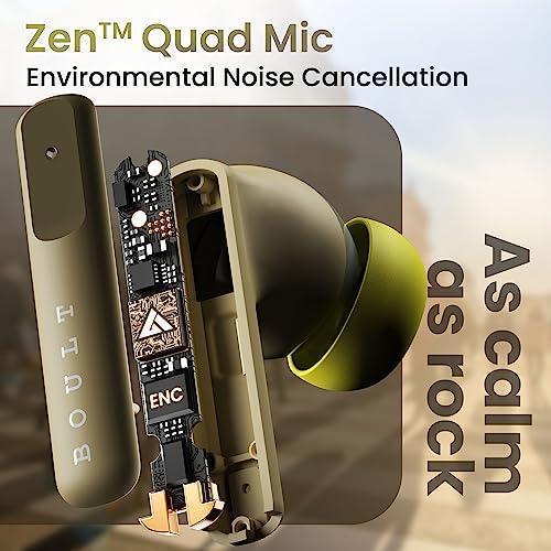 Boult Audio Z60 Truly Wireless in Ear Earbuds with 60H Playtime, 4 Mics ENC Clear Calling, 50ms Low Latency Gaming, 13mm Bass Driver, Type-C Fast Charging, IPX5 Ear Buds Bluetooth 5.3 (Spring Green) - Triveni World