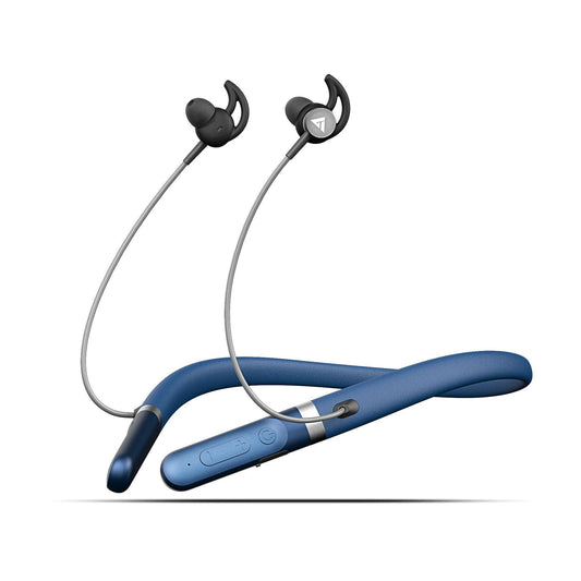 Boult Audio ZCharge Bluetooth Earphones with 40H Playtime, Dual Pairing Neckband, Zen™ ENC Mic, Type-C Fast Charging (10Mins=15Hrs), Biggest 14.2mm Bass Driver IPX5 Premium Silicone Neck Band (Blue) - Triveni World