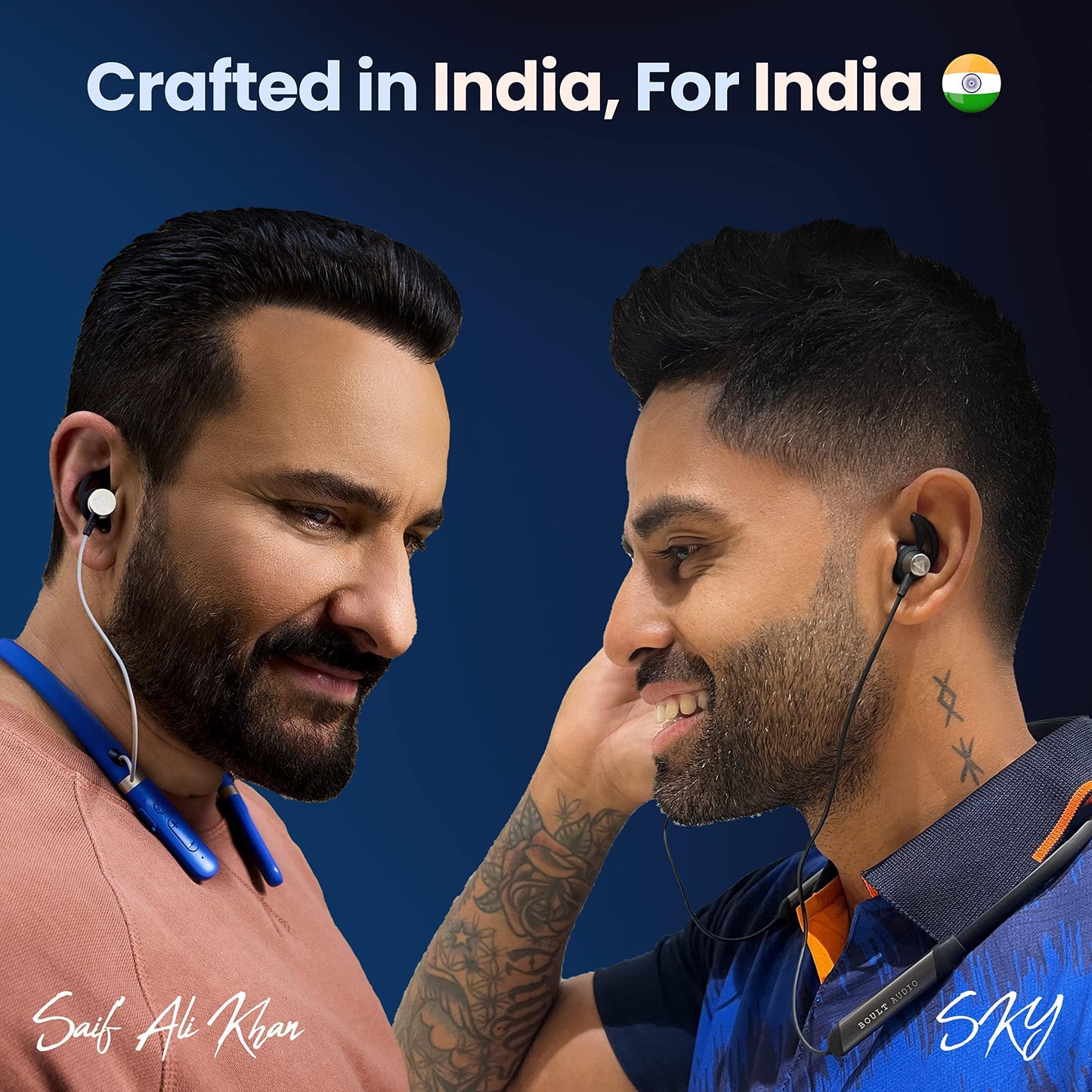 Boult Audio ZCharge Bluetooth Earphones with 40H Playtime, Dual Pairing Neckband, Zen™ ENC Mic, Type-C Fast Charging (10Mins=15Hrs), Biggest 14.2mm Bass Driver IPX5 Premium Silicone Neck Band (Blue) - Triveni World