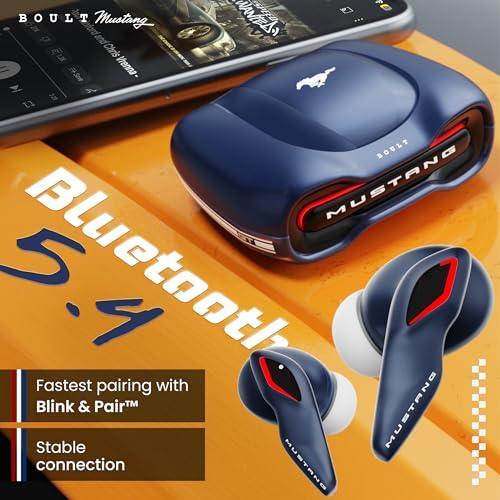 Boult x Mustang Torq Newly Launched Truly Wireless in Ear Earbuds with 50H Playtime, App Support, Quad Mic ENC, 45ms Low Latency, Breathing LEDs, 13mm Drivers, Made in India ear buds TWS Bluetooth 5.4 - Triveni World