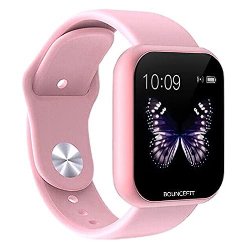 Bouncefit D20 Y68 Fitness Band Smart watch for Men, Women, Boys, Girls, Kids – Single Touch Interface, Water Resistant, Workout Modes, Quick Charge Sports Smartwatch – Pink - Triveni World