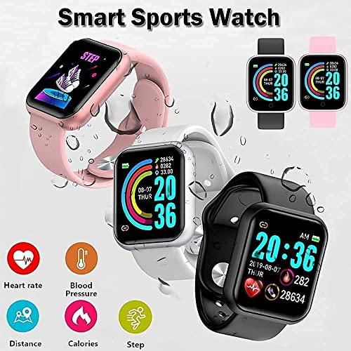 Bouncefit D20 Y68 Fitness Band Smart watch for Men, Women, Boys, Girls, Kids – Single Touch Interface, Water Resistant, Workout Modes, Quick Charge Sports Smartwatch – Pink - Triveni World