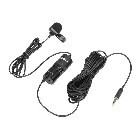 Boya BY-M1 Pro Omnidirectional Lavalier Condenser Microphone with Gain control, Headphone-out, Noise cancellation for iPhone Android Smartphone DSLR Camera Camcorder Audio Recorder YouTube(20ft Cable) - Triveni World