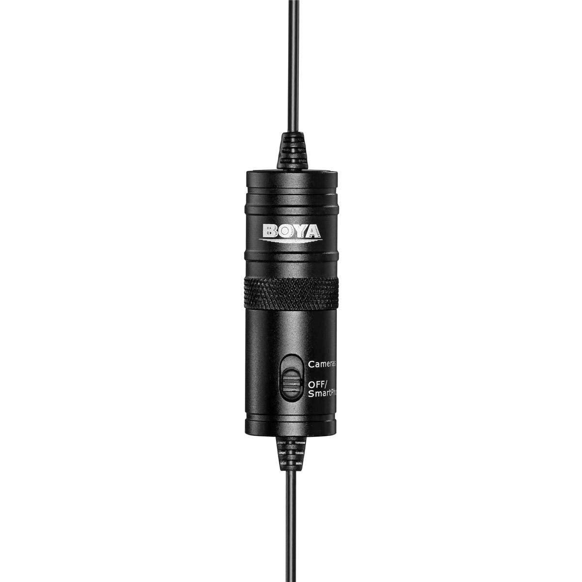 Boya ByM1 Auxiliary Omnidirectional Lavalier Condenser Microphone with 20ft Audio Cable (Black) - Triveni World