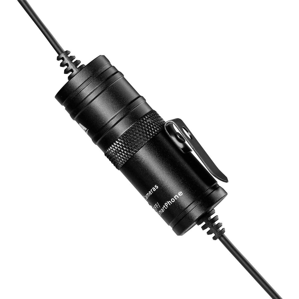 Boya ByM1 Auxiliary Omnidirectional Lavalier Condenser Microphone with 20ft Audio Cable (Black) - Triveni World