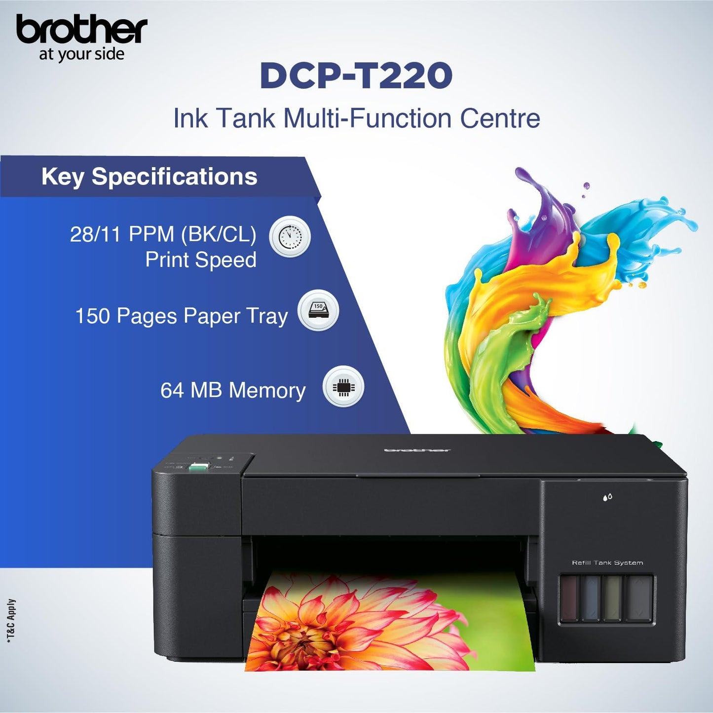 Brother DCP-T220 All-in One Ink Tank Refill System Printer - Triveni World