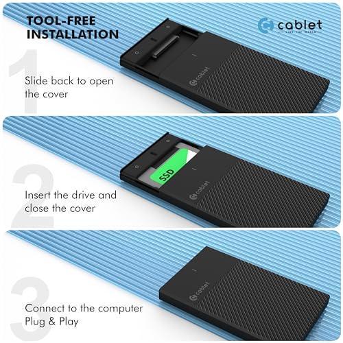 Cablet 2.5 Inch SATA USB 3.0 HDD/SSD Portable External Enclosure for 7mm and 9.5mm, Tool-Free Design, Supports UASP Max 6TB - Triveni World