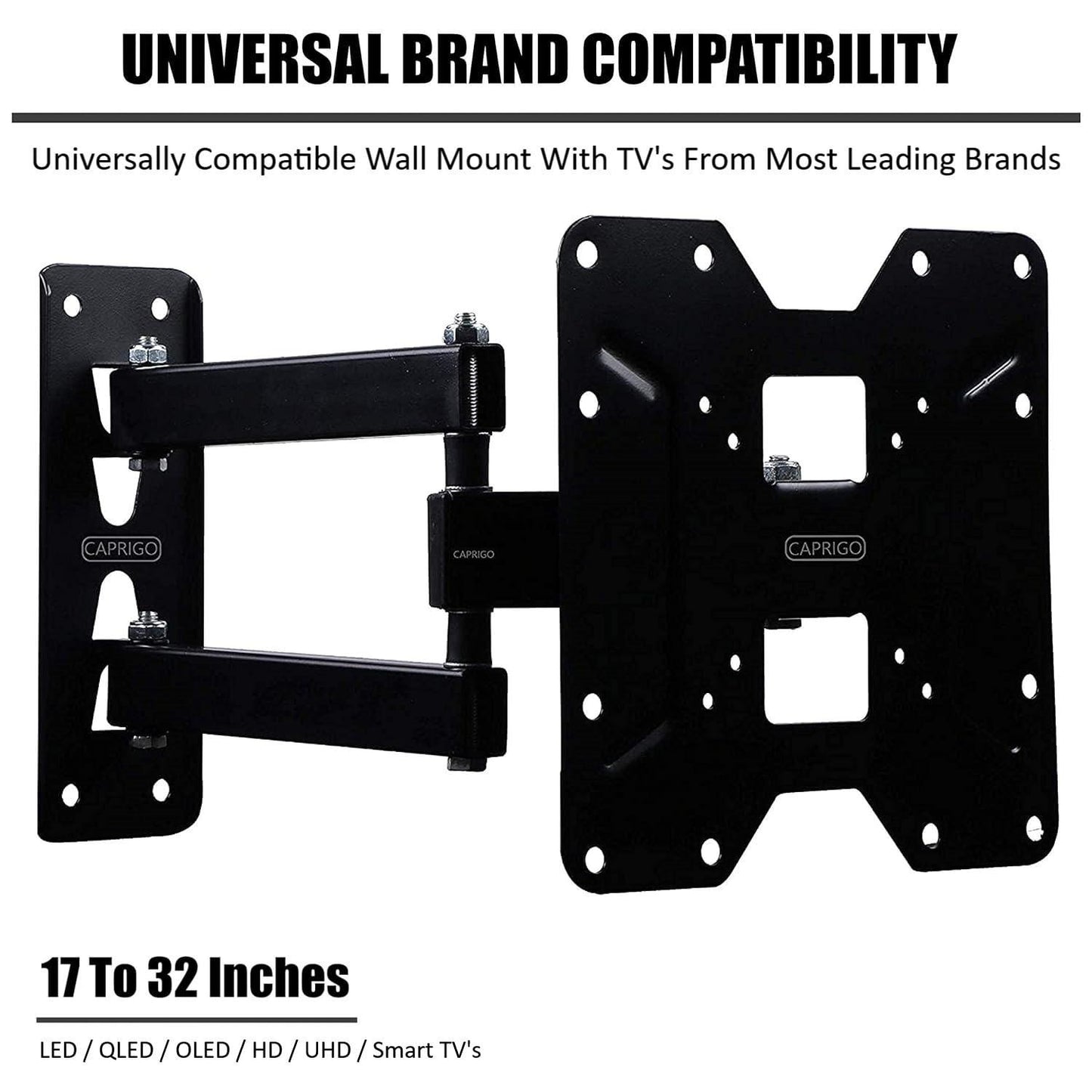 Caprigo Heavy Duty TV Wall Mount Bracket for 17 to 32 inch LED/HD/Smart TV’s, Swivel Rotatable Universal TV Wall Mount Stand (M466) - Triveni World