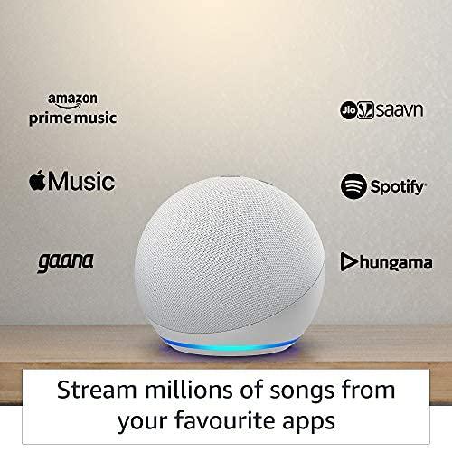 Certified Refurbished Echo Dot (4th Gen, 2020 release)| Smart speaker with Alexa (White) - Triveni World