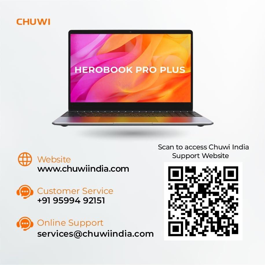 Chuwi HeroBook Plus 15.6" FHD Laptop, Intel Celeron N4020 Dual Core Processor Upto 2.80GHz, 8GB RAM, 256GB SSD, Intel UHD Graphics, Windows 11,WiFi 6,Webcam,BT 5.2,HDMI Port,38Wh, 1.74kg (Iron Gray) - Triveni World