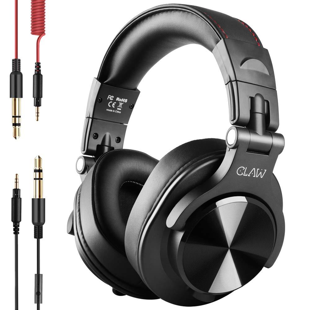 CLAW SM50 Professional Studio Monitoring DJ Wired Over Ear Headphones with 2 Detachable Cables (2.8m Coiled Cable & 1.2m Straight Cable with Mic and in-line Controls) (SM50) - Triveni World