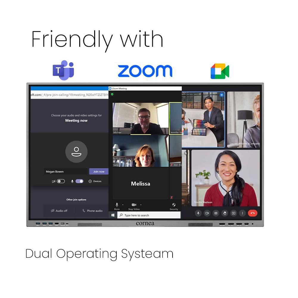 Cornea 65 Inches 4K UHD Touch Screen LED TV UltraTouch Display Interactive Flat Panel Monitor(3840 x 2160 Pixels) Android 13 Ideal for Schools,College, Institute,Home&Office Windows(Optional) - Triveni World