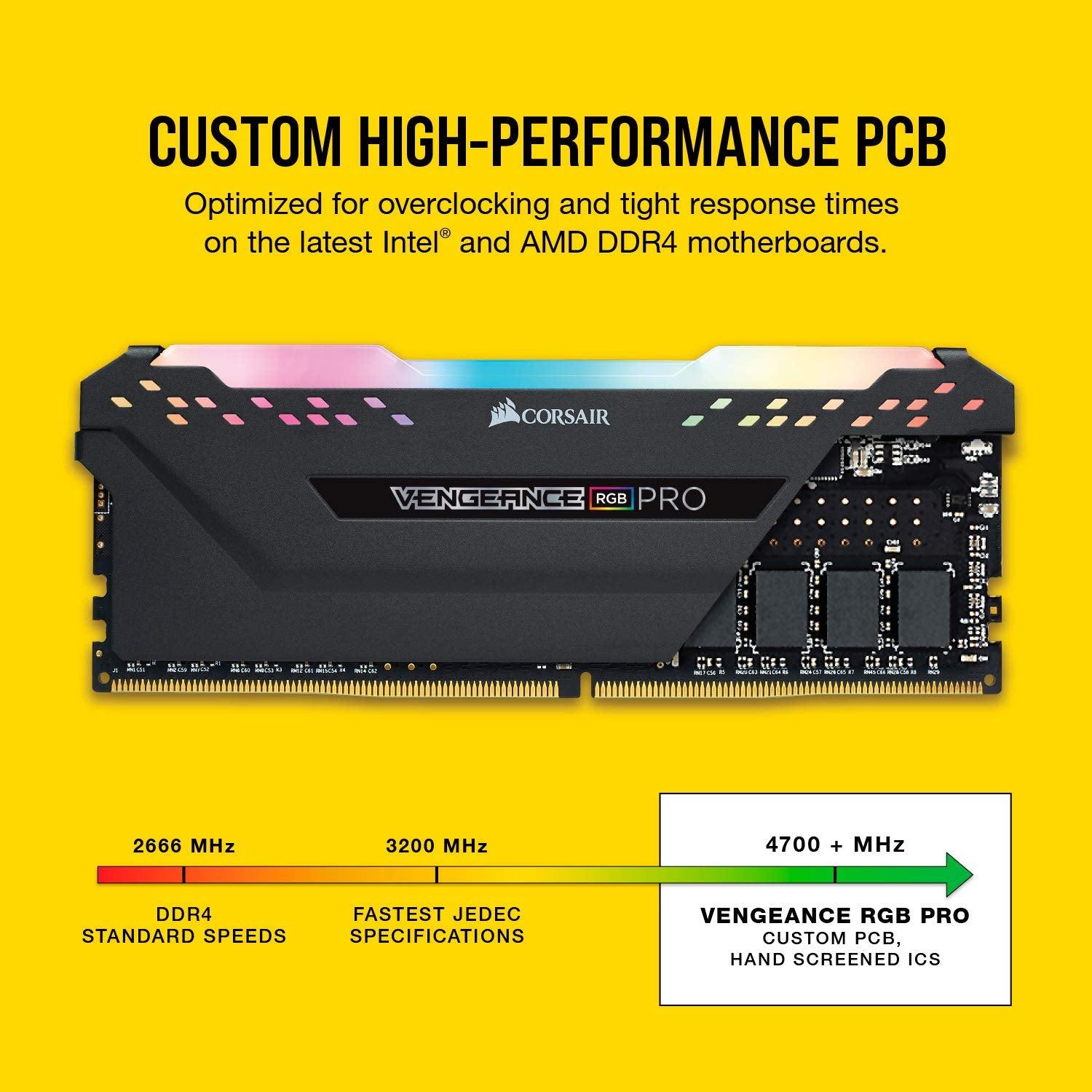 CORSAIR 32GB (2 x 16GB) Vengeance RGB Pro DDR4 3200MHz PC4-25600 Desktop Memory Model CMW32GX4M2E3200C16 - Triveni World