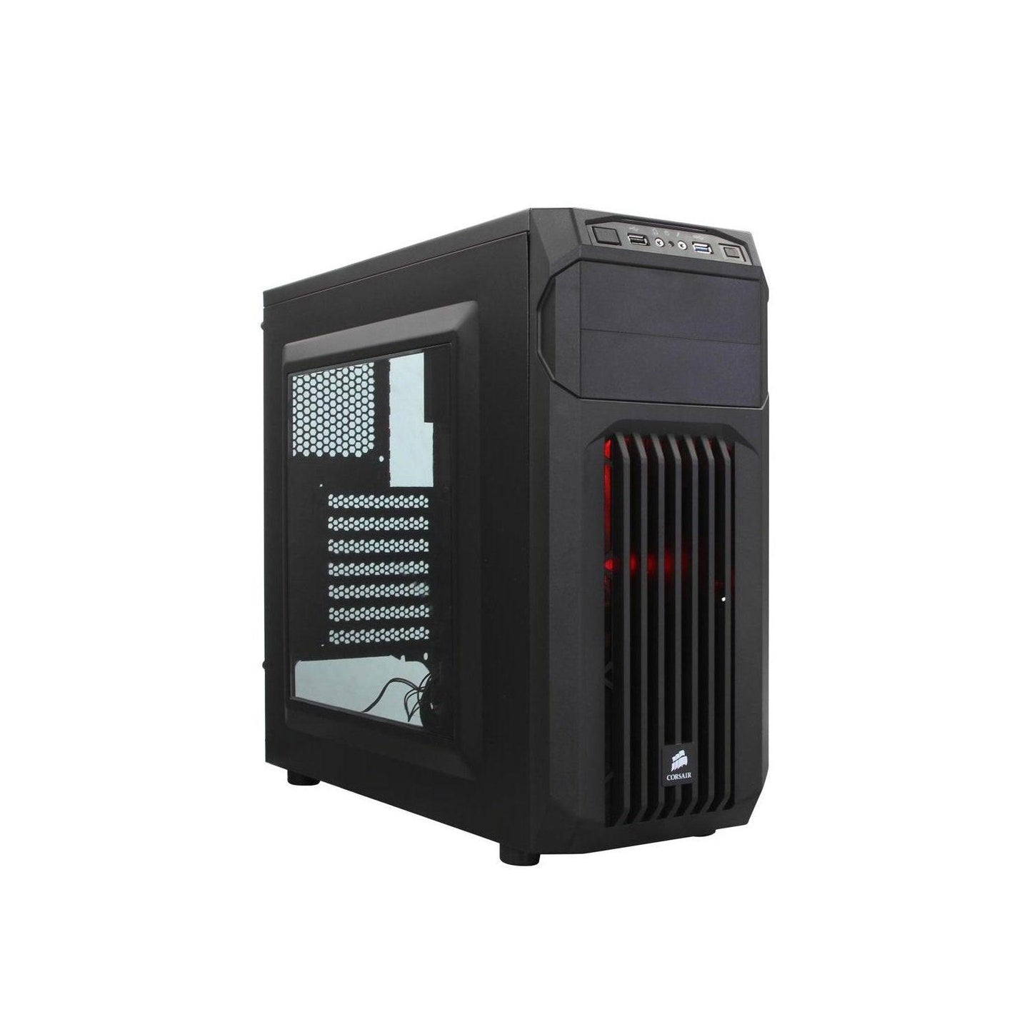 Corsair Carbide Series CC-9011050-WW Mid-Tower Steel Gaming Case with Red LED (Black) - Triveni World