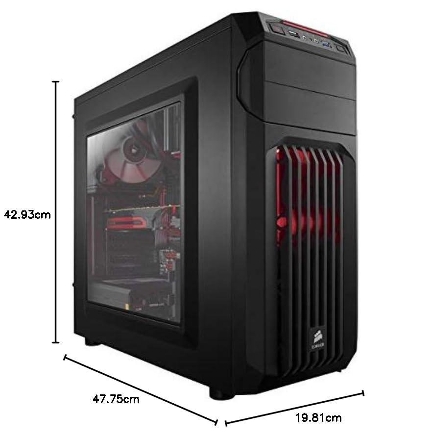 Corsair Carbide Series CC-9011050-WW Mid-Tower Steel Gaming Case with Red LED (Black) - Triveni World