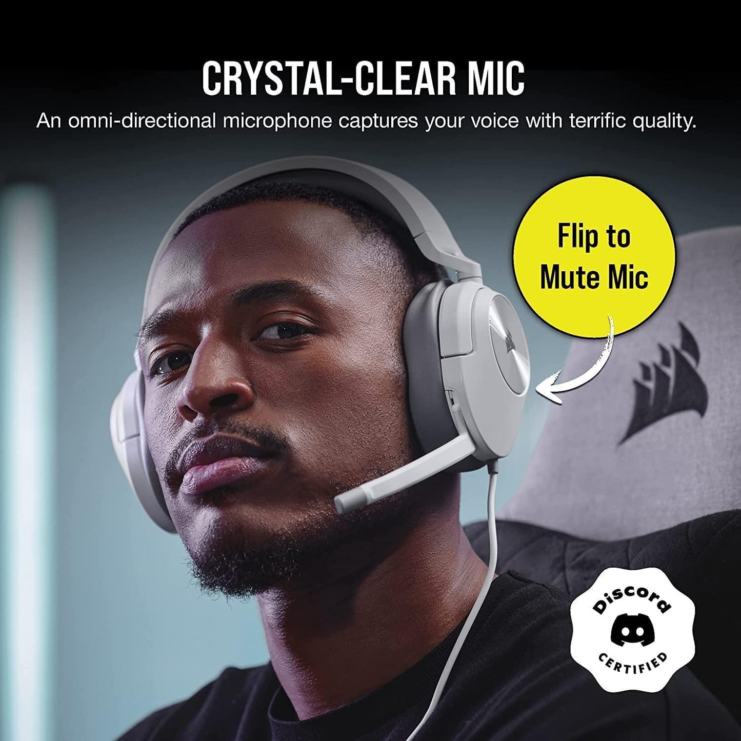 Corsair HS55 Surround Wired Gaming On Ear Headset (Leatherette Memory Foam Ear Pads, Dolby Audio 7.1 Surround Sound on PC and Mac, Lightweight, Omni-Directional Microphone, Multi-Platform) White - Triveni World