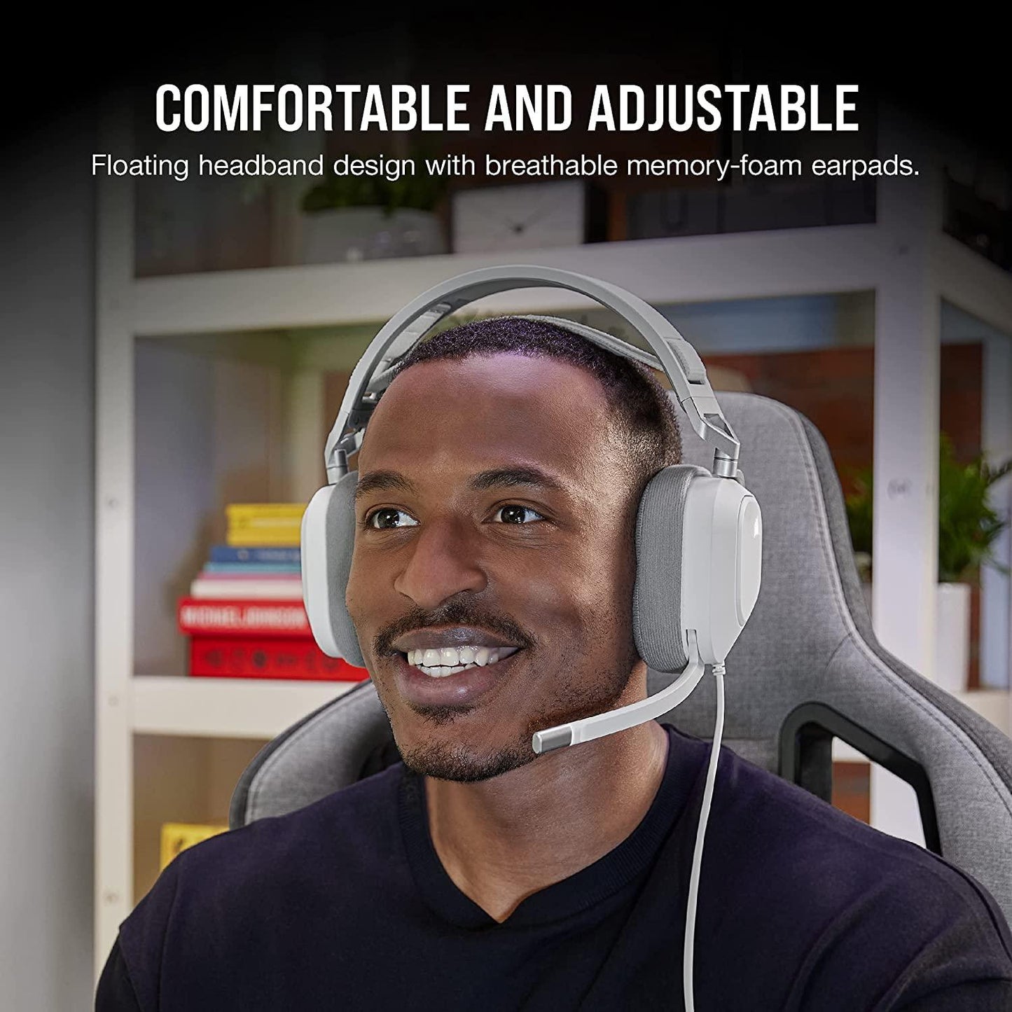 Corsair HS80 RGB USB Premium Gaming Wired On Ear Headset with Dolby Audio 7.1 Surround Sound (Broadcast-Grade Omni-Directional Microphone, Memory Foam Earpads, High-Fidelity Sound) White - Triveni World