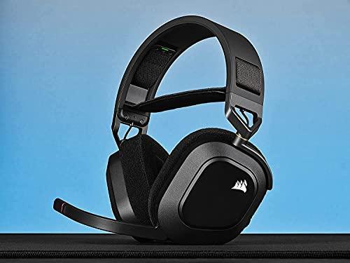 Corsair HS80 RGB Wireless Premium Gaming On Ear Headset with Dolby Atmos Audio (Low-Latency, Omni-Directional Microphone, 60ft Range, Up to 20 Hours Battery Life, PS5/PS4 Wireless Compatibility) Black - Triveni World